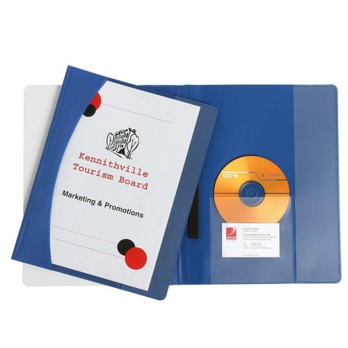 Flat File A4 Marbig Clear Front Premier Side Pocket Blue 2050001 