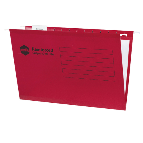 Suspension Files Marbig  FC Red With Tabs + Inserts 8100253 Box 50 Marbig 
