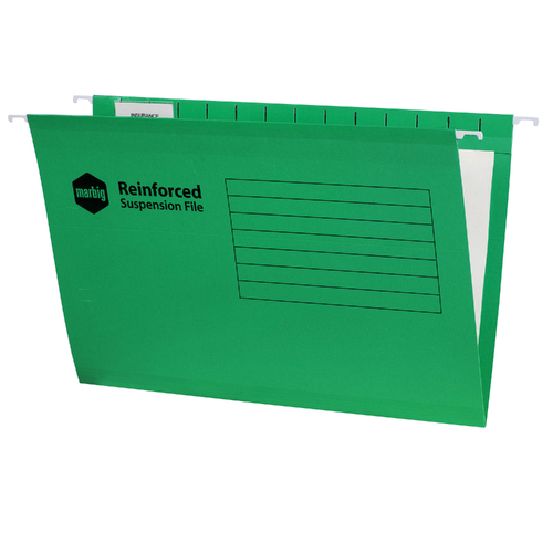 Suspension Files Marbig  FC Green With Tabs + Inserts 8100254 Box 50 Marbig 