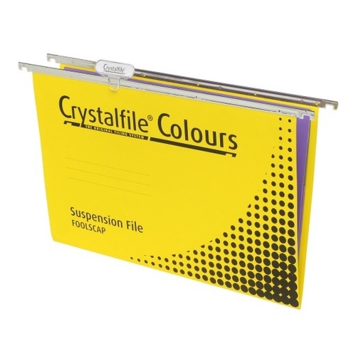 Suspension File Crystalfile FC With Tabs and Inserts Yellow 111224 Pack 10