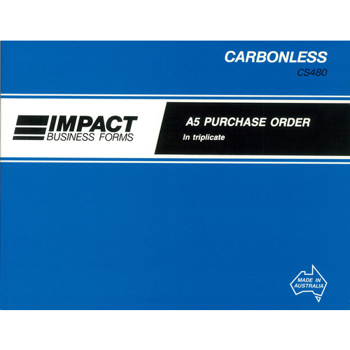 Purchase Order Book A5 Triplicate Carbonless CS480 Impact 50 triplicate sets