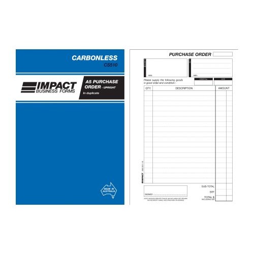Order Book Duplicate Carbonless Impact Upright CS510 210mm x 145mm