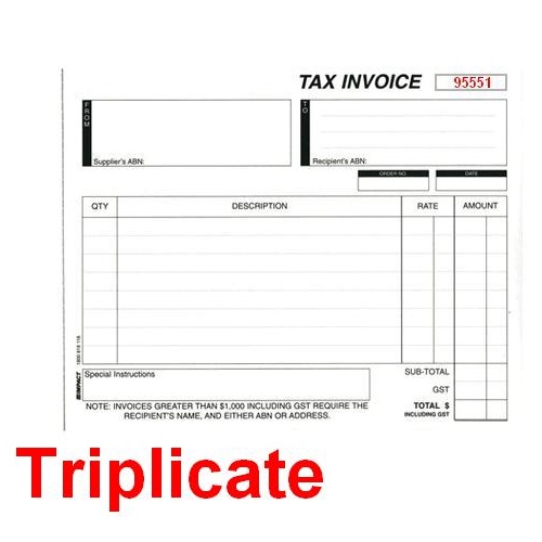 Invoice Statement Books A5 1 money column Triplicate CS550 - 160mm x 210mm PER BOOK