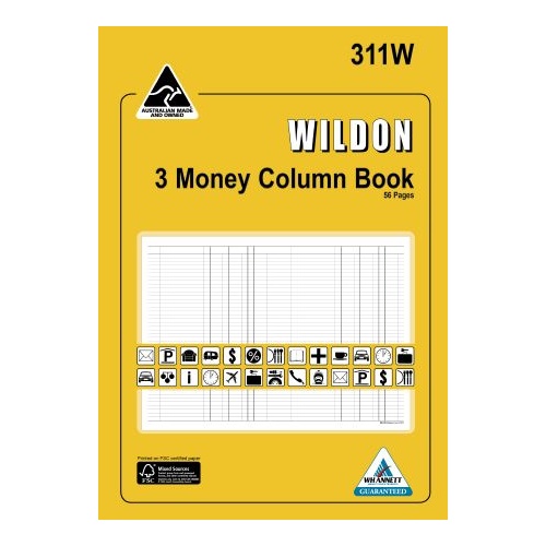 Account Book Wildon 3 Money Column 311W WIL311 56 pages