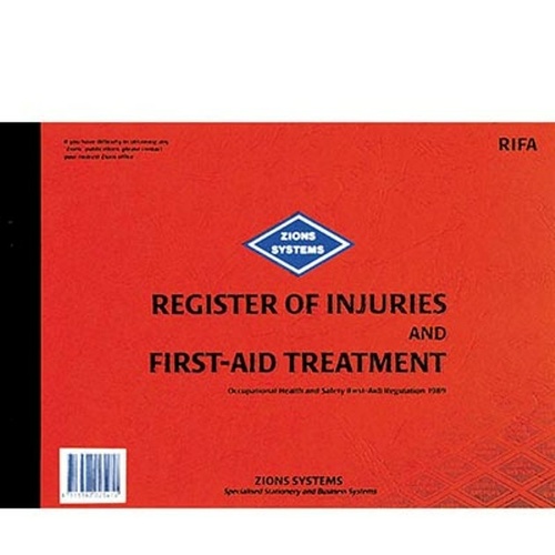 Register of Injuries and First-Aid Treatment Book Zions RIFA - 210x310mm