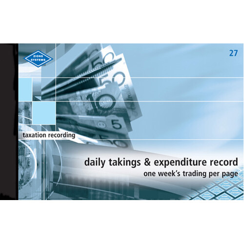 Daily Takings Expenditure Record Book Zions No 27 Size: 205mm x 315mm