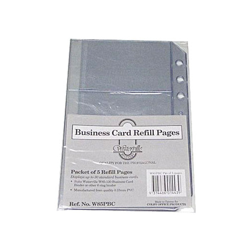 Business Card Book A5 W85 Refill Pages W85PBC - pack 5 