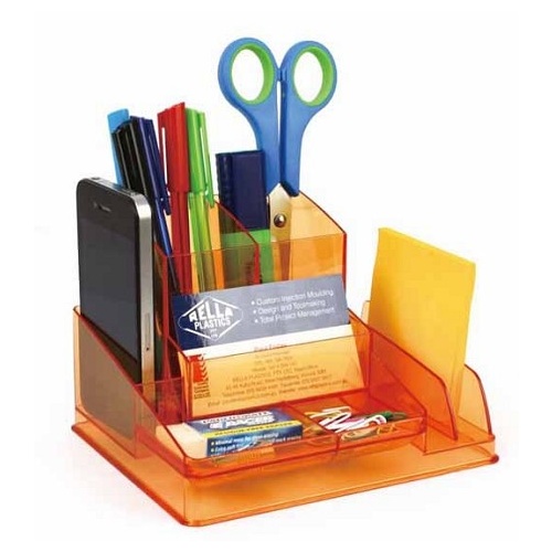 Desk Tidy Organiser Italplast I35 Tinted Orange