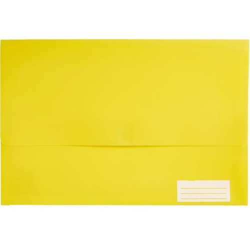 Document Wallet FC Polypick Marbig 2011005 Yellow Foolscap