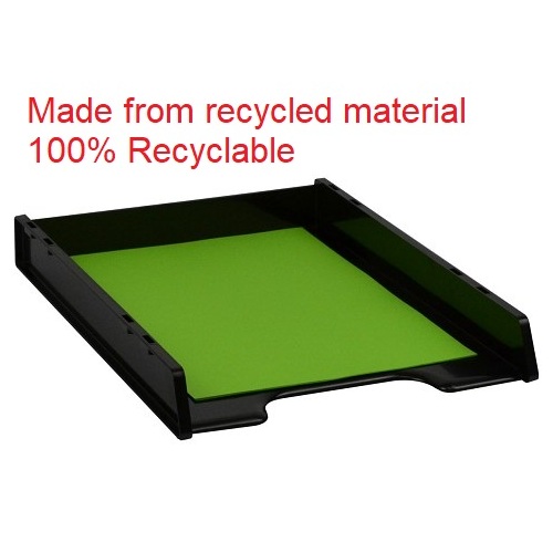 Desk Tray A4 I65 Black Slimline 40x350x260mm Italplast #I65GR Multi Fit RECYCLED *No remote or country deliveries