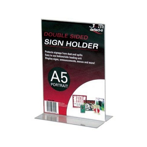 Deflecto A5 Portrait Stand Up Sign Holder 47901 -extra freight may apply on bulk out of town orders
