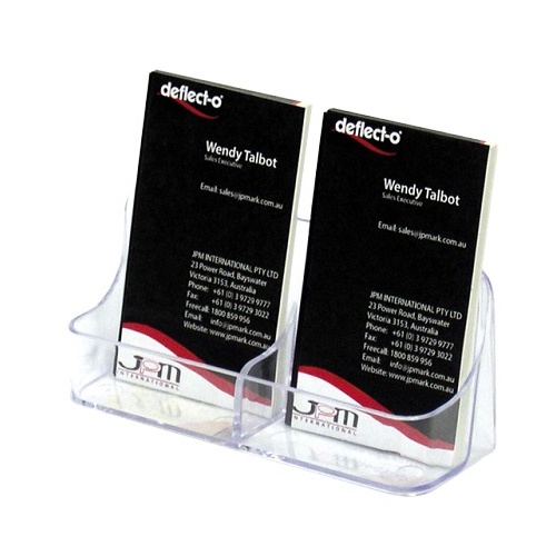Business Card Stand 2 Slot 70401 Deflecto Portrait Vertical dual