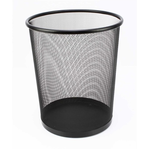 Wastebasket Mesh Black 14 Litre Metal Round I 341 