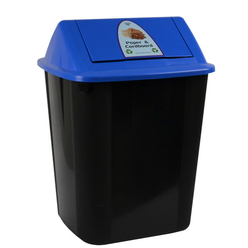 Waste Bin 32 Litre Separation Paper & Cardboard #I184PC Italplast 320 (L) x 360 (W) x 520 (H) Blue