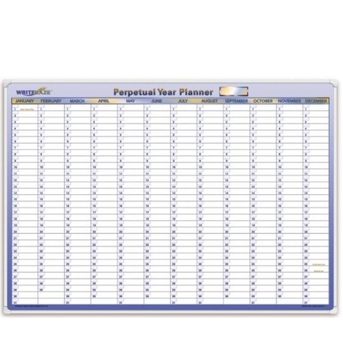 Writeraze Perpetual Year Planner 500x700mm 12805 LAMINATED