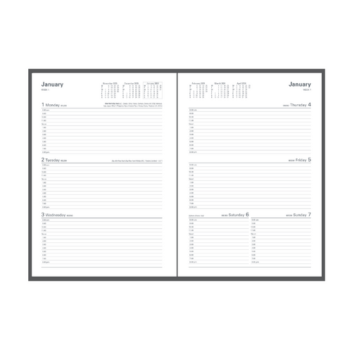  Appointment Diary 2024 340.P78-24 A4 Week 1 hour 8am - 8pm, 1 hourly Collins #340P7824