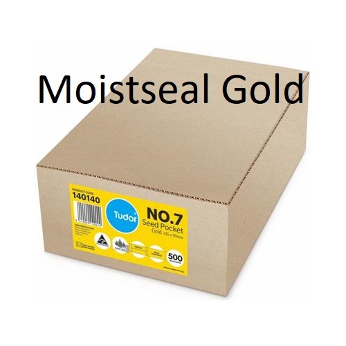 Seed pocket envelopes 145x90mm no 7 Gold Tudor 140140 #142880 box 500 Plainface Moistseal KRAFT