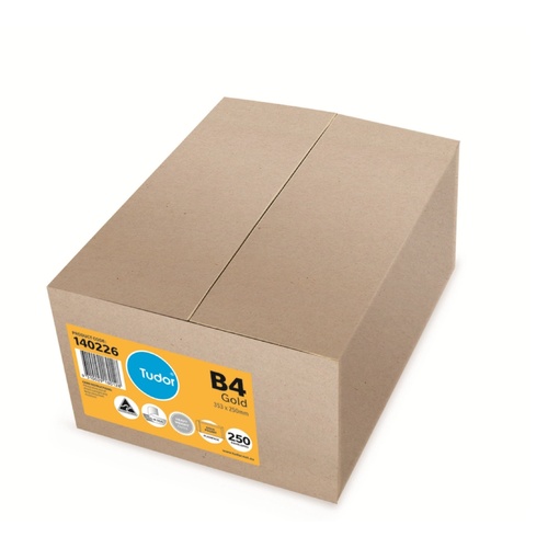 Envelope 353x250 B4 [PnS] Gold box 250 Tudor 140226 Strip Peel and Seal #142897