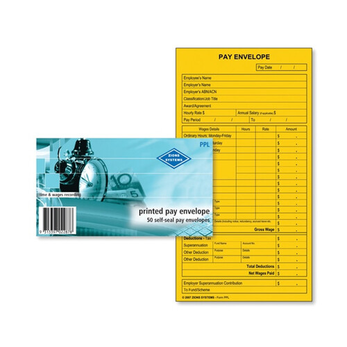 Printed Pay Envelope 135x80 Zions PPL - box 500 