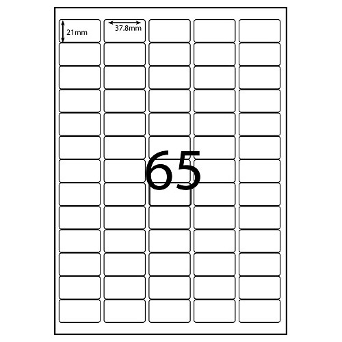 Labels 65up Copier Laser Inkjet box 100 sheets Rediform A465C A4 38x21mm