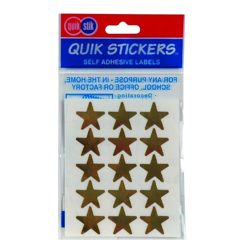 Label Quik Stik Flat Pack Gold Star Large 10 packs 20mm 