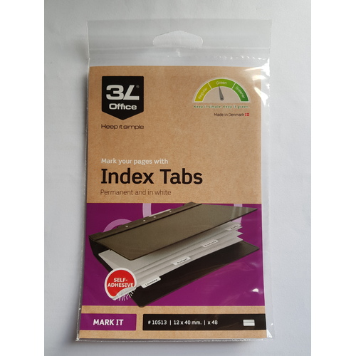 Index Maker 3L 10513 40mm white pack 48 Make your own index stick on tabs