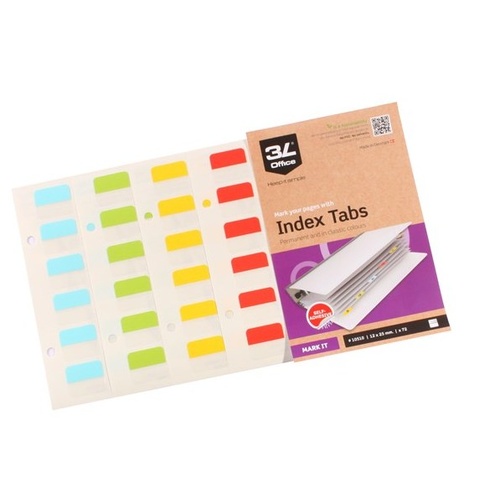Index maker stick on tabs asst colours 10510 pack 72 