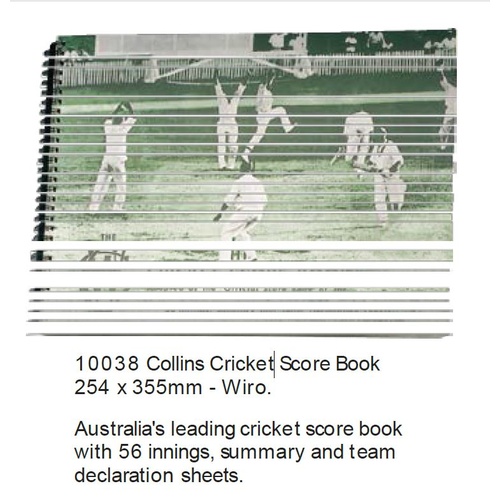 Cricket Score Book Collins CSW 247 x 330mm 56 Innings Wiro - each 