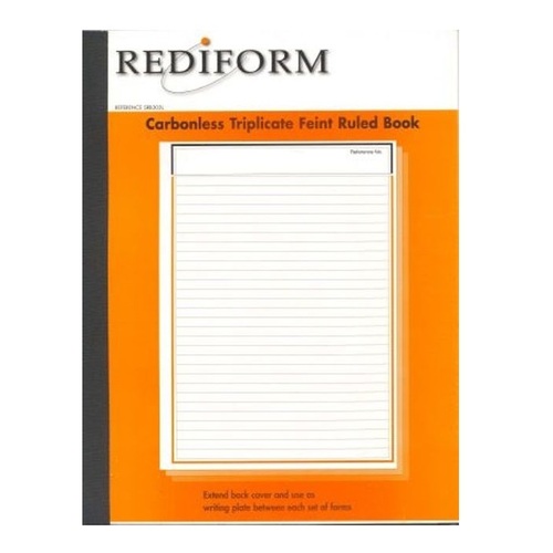 Rediform SRB303L 10x8 Triplicate feint ruled carbonless pack 5  275x200 books