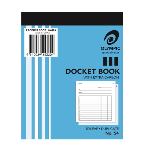 Docket Books Carbon Duplicate #54 125 x 100mm 140989 