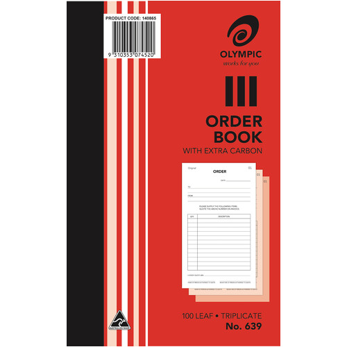 Order Book  8x5 Triplicate 639 Olympic each 07452 #142796