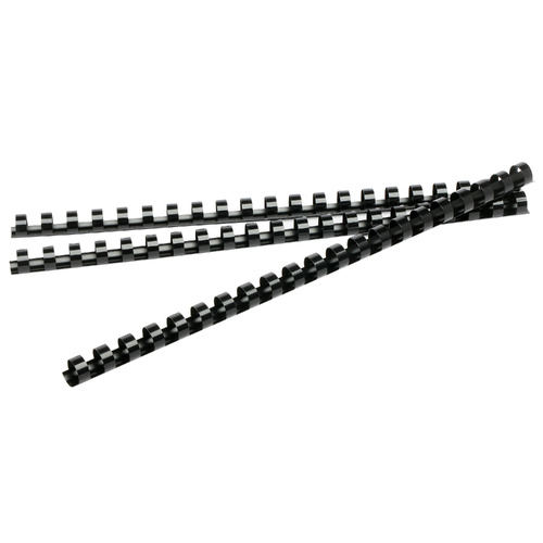Binding Coil 21 loop Plastic  6mm Black Box 100 Rexel 45500