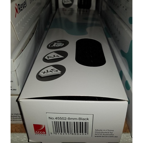 Binding Coil 21 loop Plastic  8mm  Black Box 100 Rexel 45502