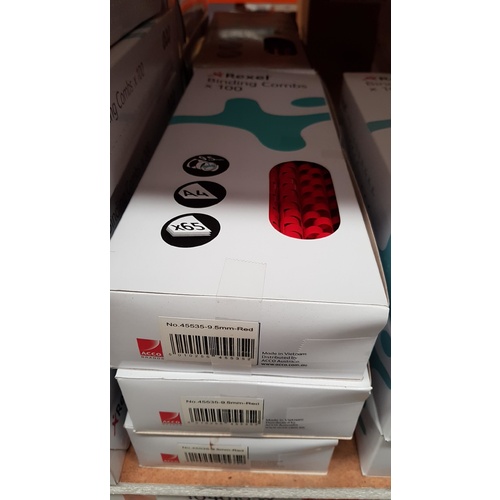 Binding Coil 21 loop Plastic 10mm Red Box 100 Rexel 45535
