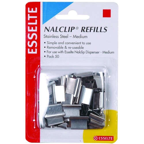 Clipper Medium Nalclip Refill 40 sheet box 50 45200 clips only Size 13x11x4mm
