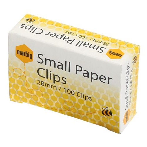  Paper Clip Round 28mm Metal Box 1000 Marbig 87080 Small