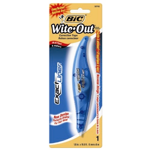 Correction  Tape 5mm x 6m Bic Wite Out Exact Liner 62541 #953907