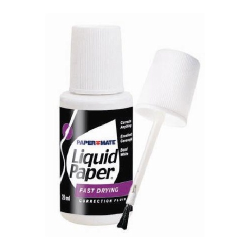 Correction Fluid Liquid Paper Bond 20ml Blister Bottle And Brush - each 
