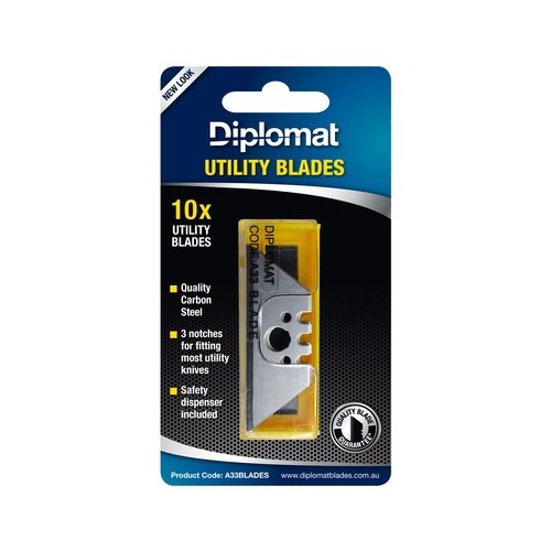 Knife Diplomat Utility Large Blade pack 10 A33 - fits utility knife