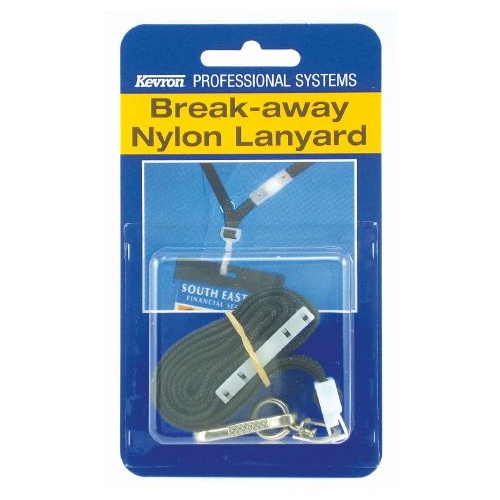 Lanyard Breakaway Black singles Nylon ID1018PP 1 per pack Kevron 