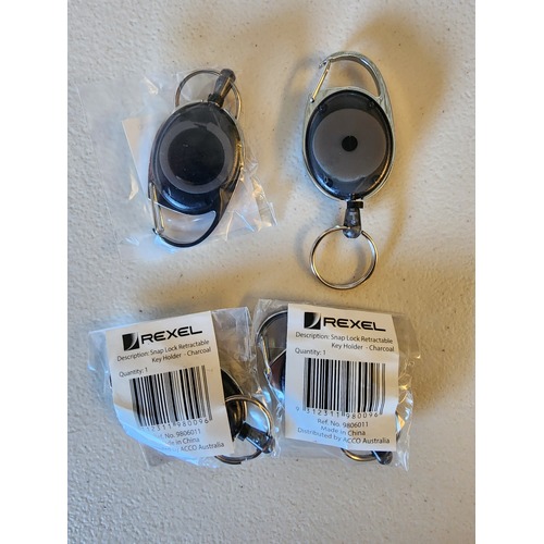 Snap Lock Retractable Key Holder Rexel Charcoal 9806011