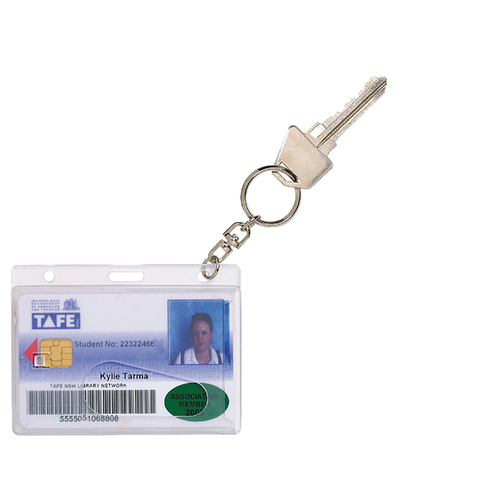 Card Holder Credit Fuel 9801912 Pack 10 Rexel  + Key Ring Clear