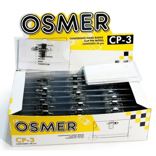  Name Badge Pin & Clip box 50 92x60mm Convention Cardholder CP3 CP3L