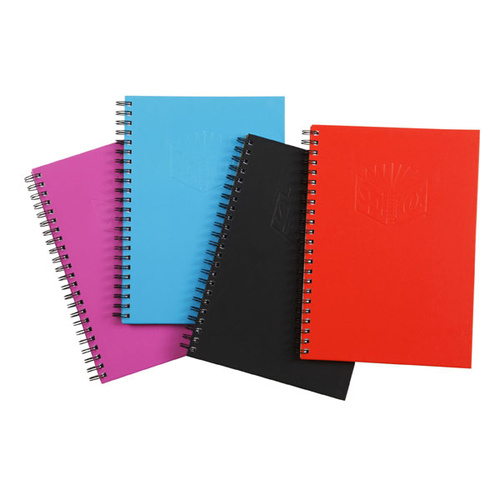 NoteBook A4 Spiral Hard Cover 200 page assorted Spirax 512 - pack 4 #56512A