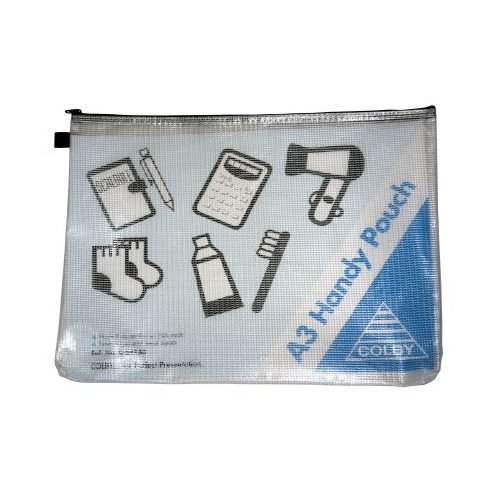8.50 Handy Pouch A3 Zippered Black Colby C641A3BLACK waterresistant