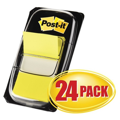 Flags Post it 680-5-24CP Yellow 25x43mm 24/pk 3M ID Cabinet Pack
