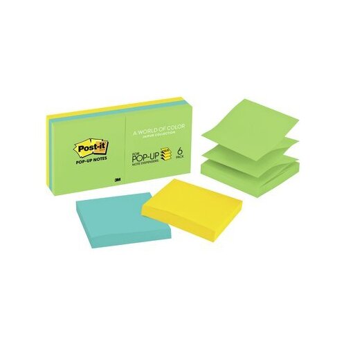 Post it Note POP UP 76x76 x 6 R330-AU Jaipur  R330 AUSS 021200725005 green yellow blue