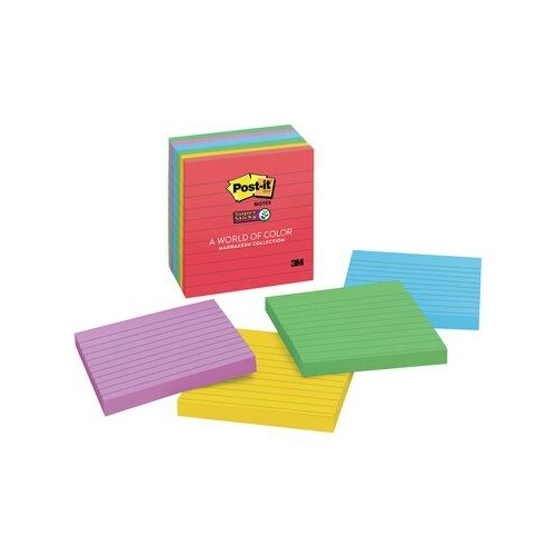 Post It Note 101x101 Pack 6 Lined 675-6SSAN Marrakesh Colours