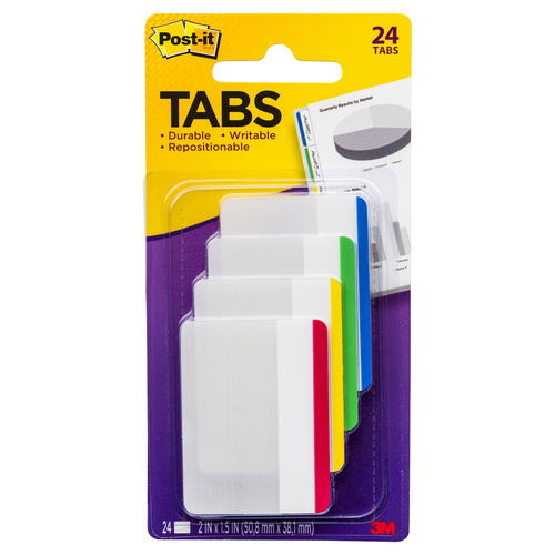 Tabs Post It Durable 50mm 686F-1 Filing Tabs Per Pack hanging file Red Blue Green Yellow #70071424140