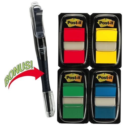Flags Post it 680-RYBGVA Value Value Pack 4 & Bonus Flag Pen
